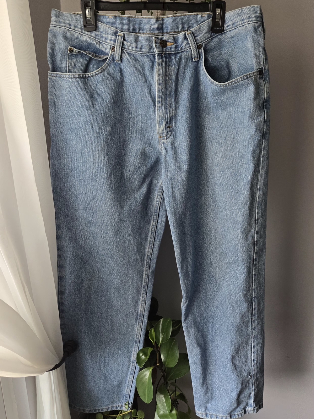 Vintage Lee Men's Relaxed Fit Straight Leg Jeans Light Wash 38x30